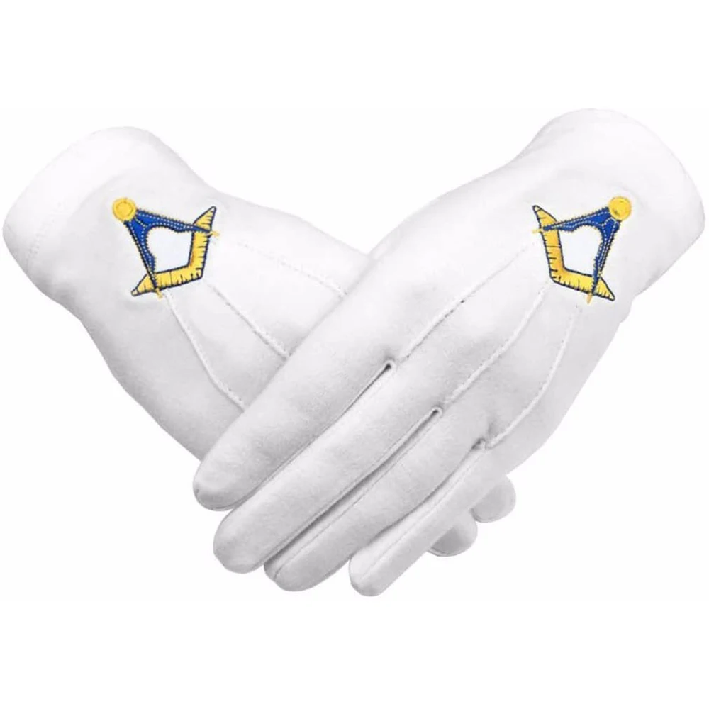 Хлопковые перчатки 33rd Degree Patriarchal Cross Masonic с вышивкой