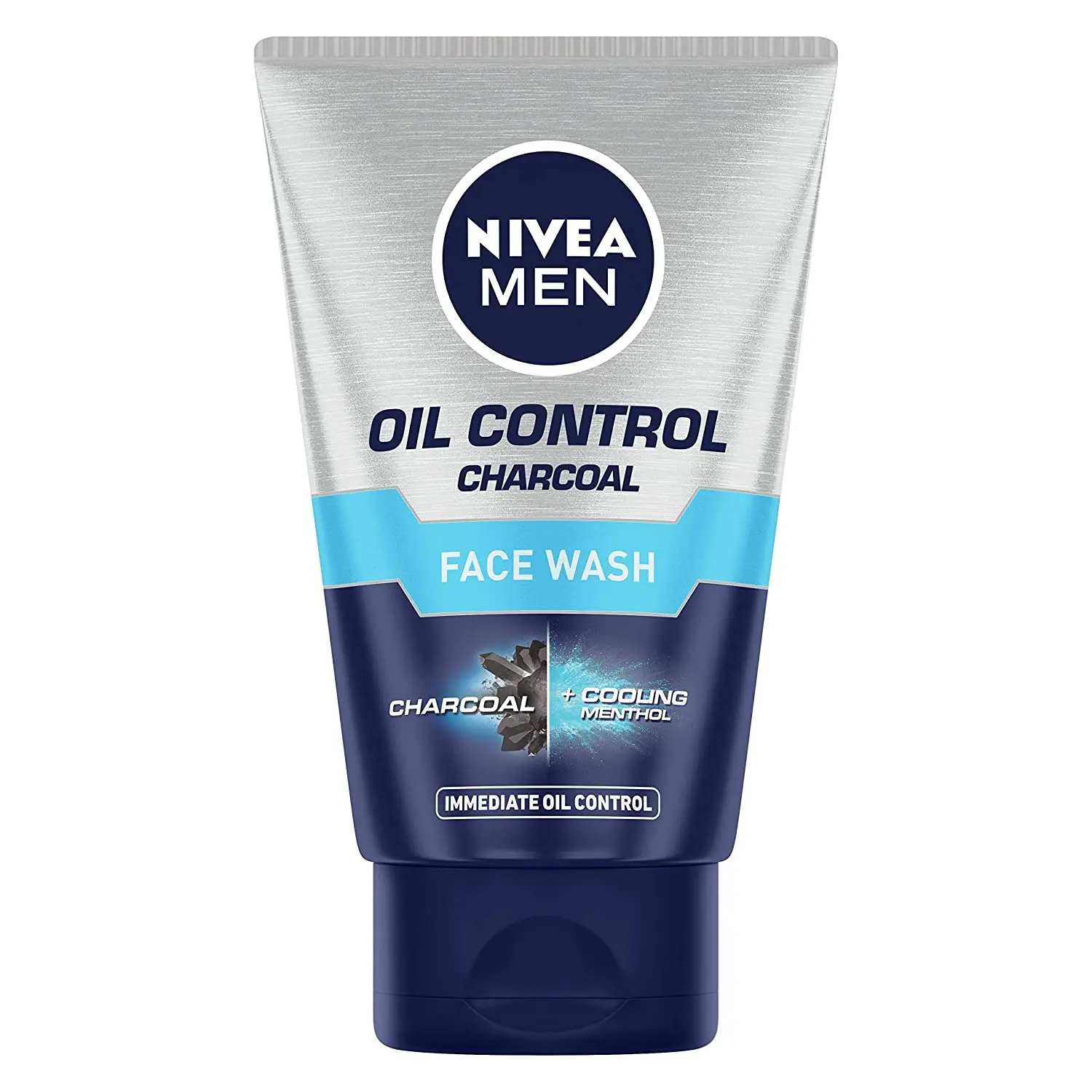 NIVEA Men Face Wash for Oily Skin Oil Control Charcoal for Immediate Oil Control with Charcoal & Cooling Mint