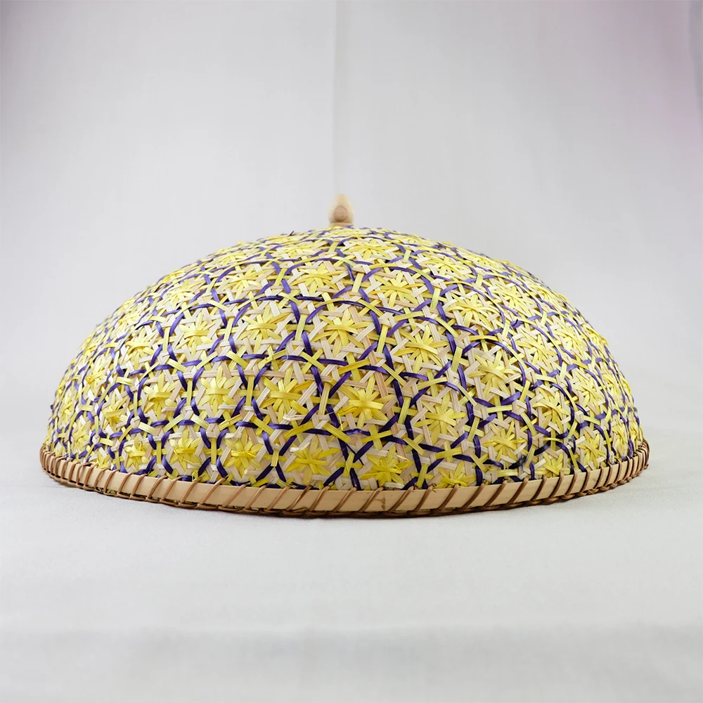 Bamboo string fruit basket with bamboo cover food protection basket for sale (Made in VietNam) Bamboo woven cover
