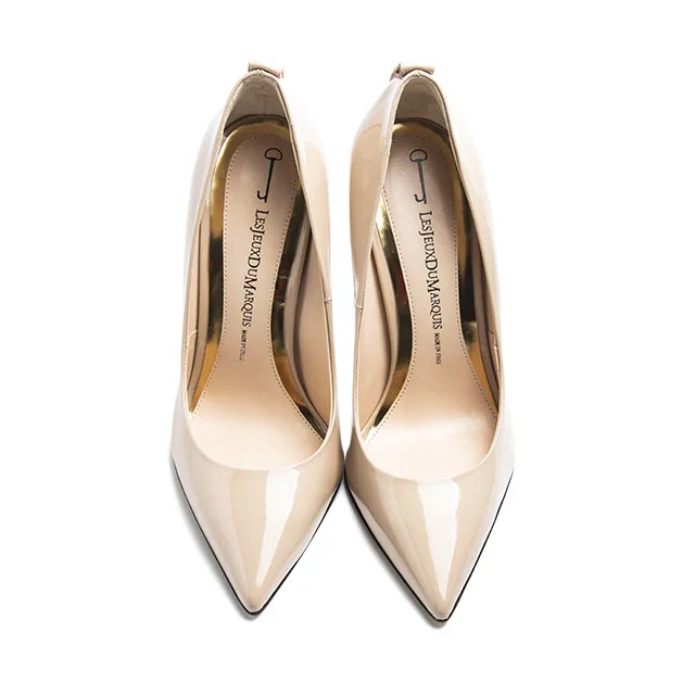 Handmade in Italy ankle strap and stiletto heel patent leather woman pumps shoes