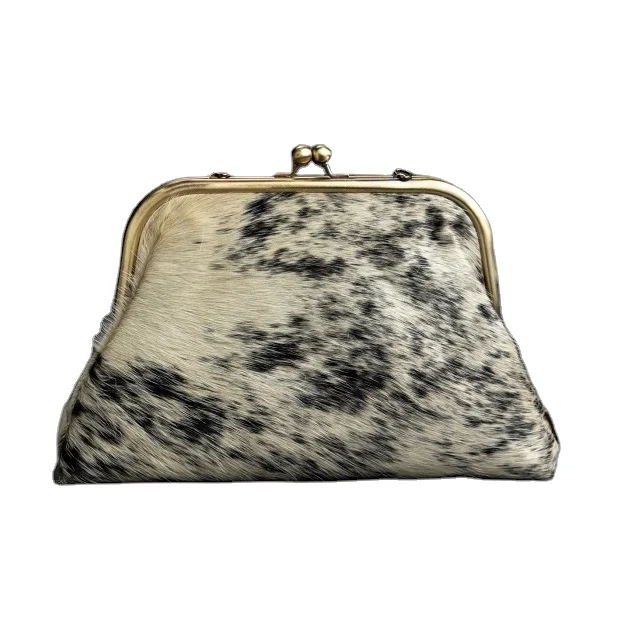 Клатч из воловьей кожи с мехом повседневные стильные кошельки держатель для карт маленький кошелек монет ручной работы натуральной