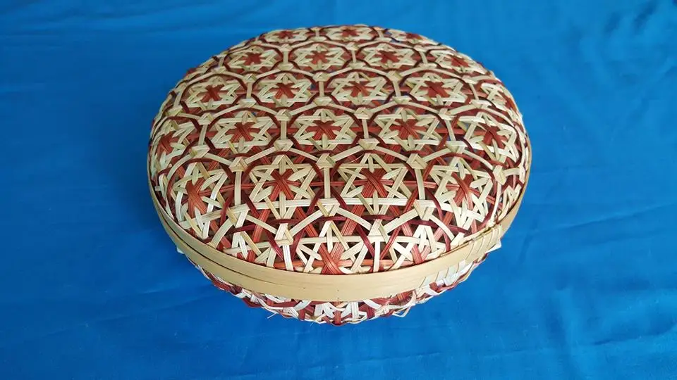 Open Weave Round Bamboo Basket - Bamboo Basket Gift Box Food Basket Mooncake