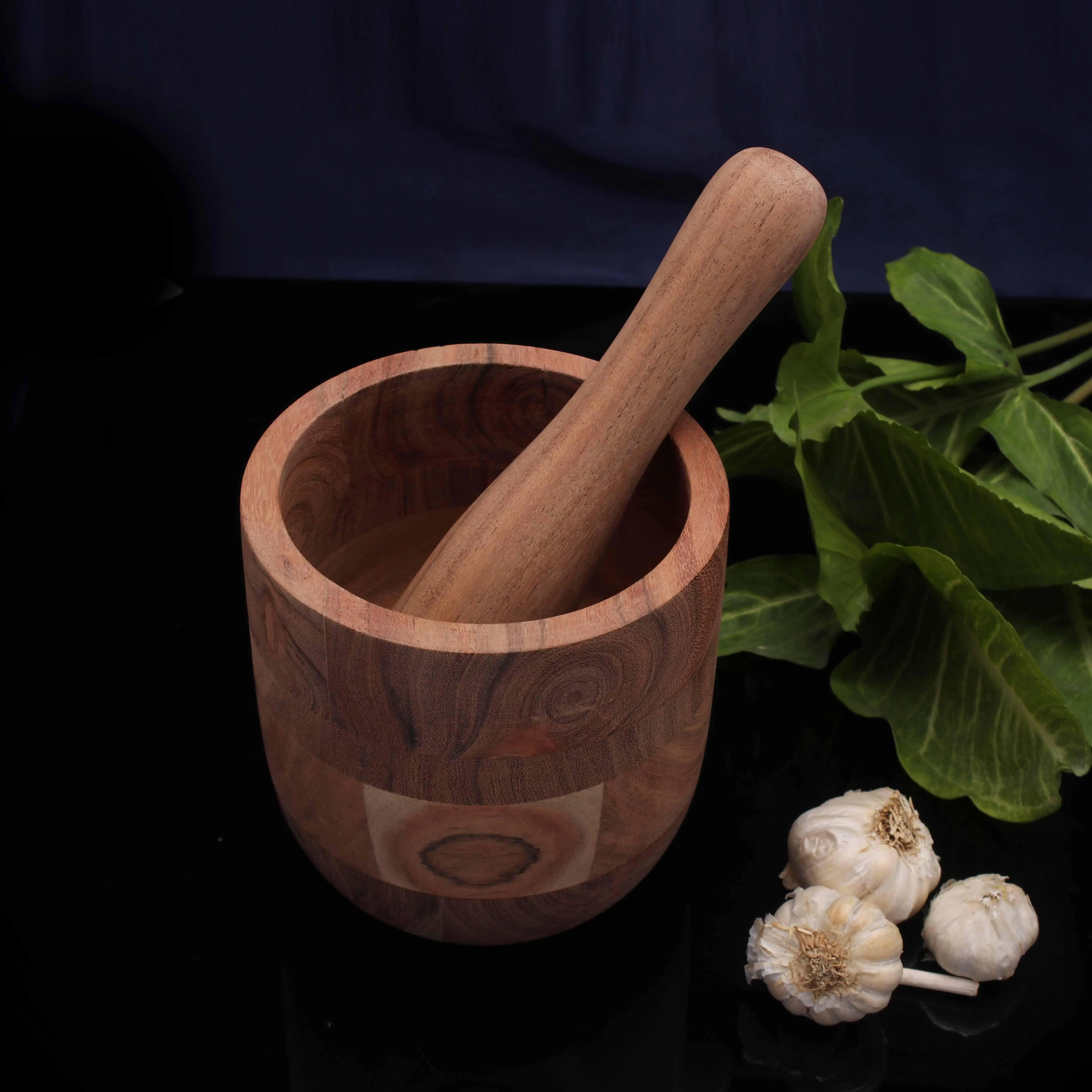 Wood Mortar and Pestle Perfect for Grinder for Herbs Garlic Walnut Spices & Kitchen Essentials Usage Custom Pestle & Mortar Set