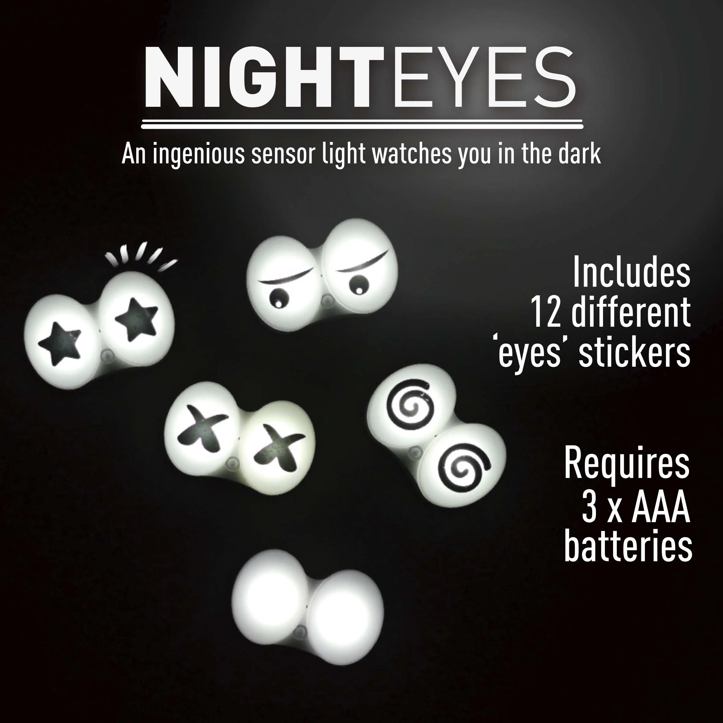 Home Decorative Night Eye Battery Operated Wall Plug Auto Motion Sensor LED Light