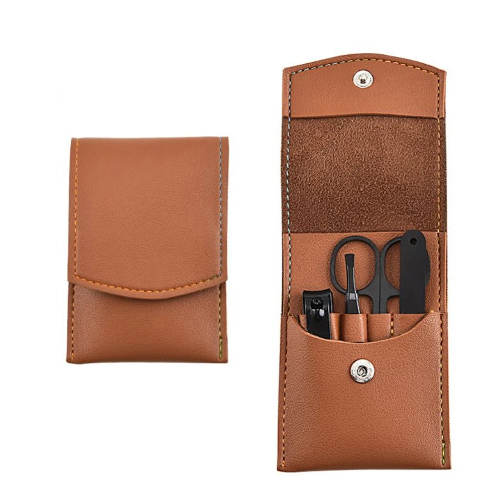 
4 шт. маникюрный набор черного цвета из нержавеющей стали инструменты для красоты полностью настроенной Педикюр оборудование 