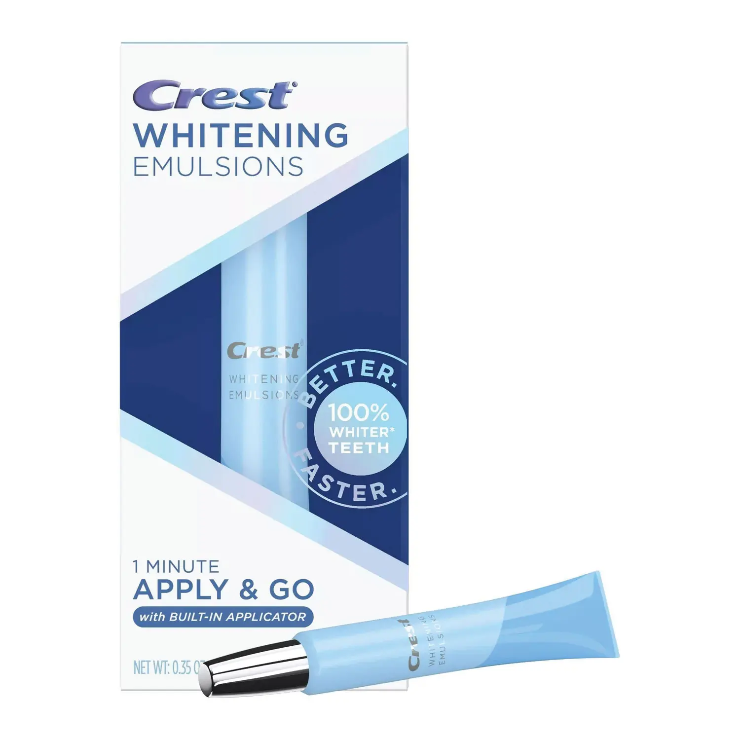 Crest Whitening Emulsions with Built-In Applicator Leave-on Teeth Whitening Treatment