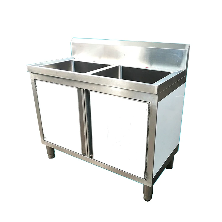 Stainless Steel Kitchen Single Sink Cabinet With Door