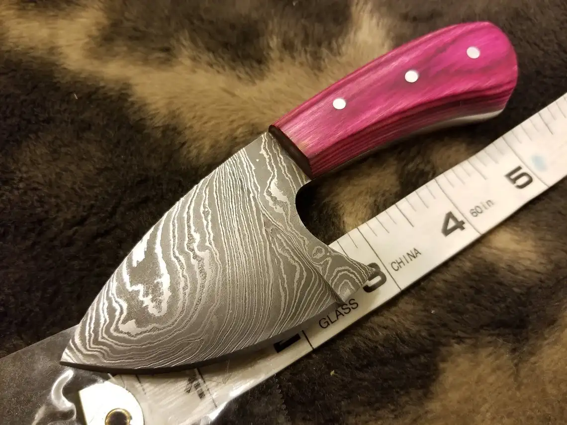 Skinner Дамасская сталь ручной работы/фиксированное лезвие с листами микрокарты масштаб 5 дюймов