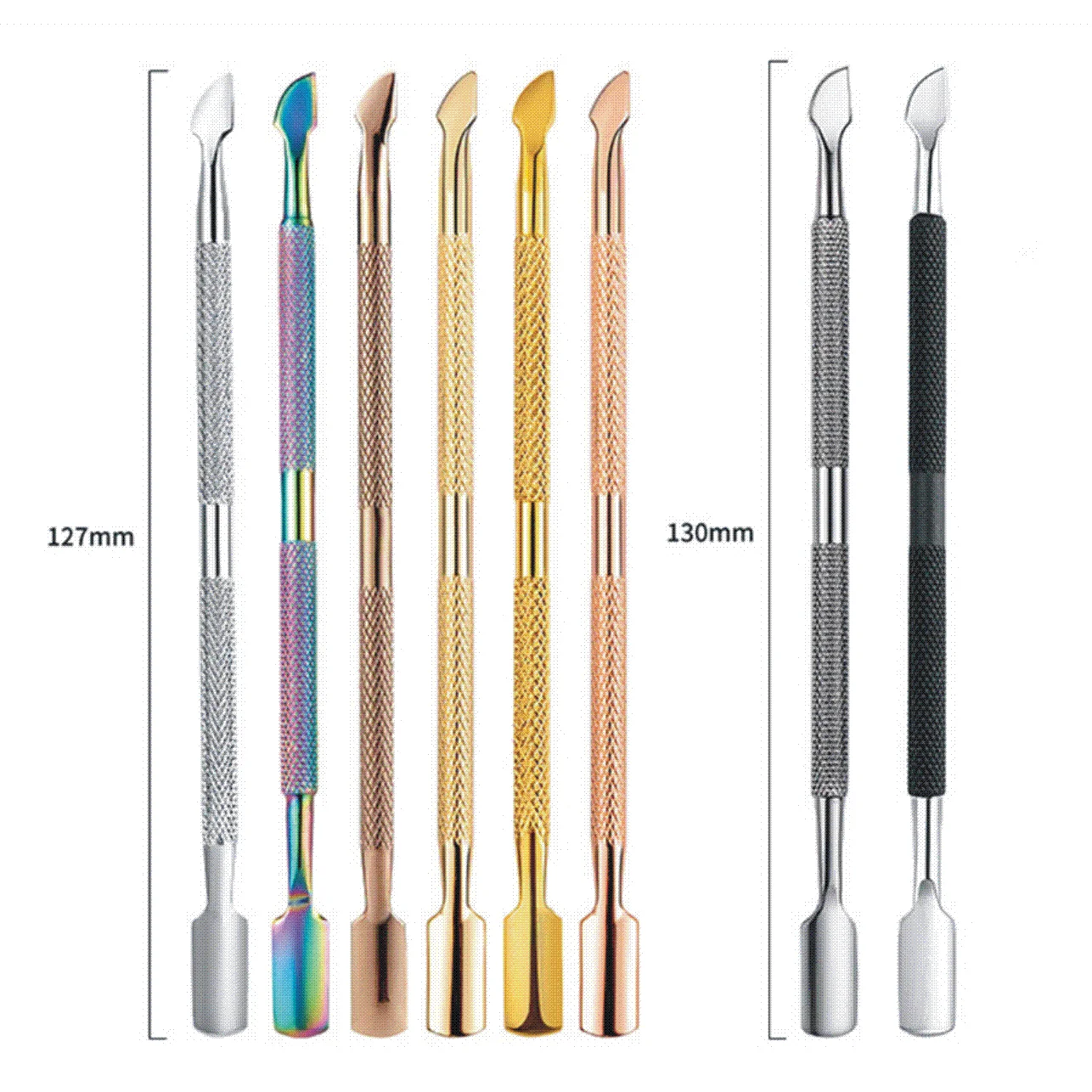 Косметические инструменты из нержавеющей стали кутикулы Ложка Толкатель розового золота цвет 127 мм Маникюр Педикюр чистый уход CE