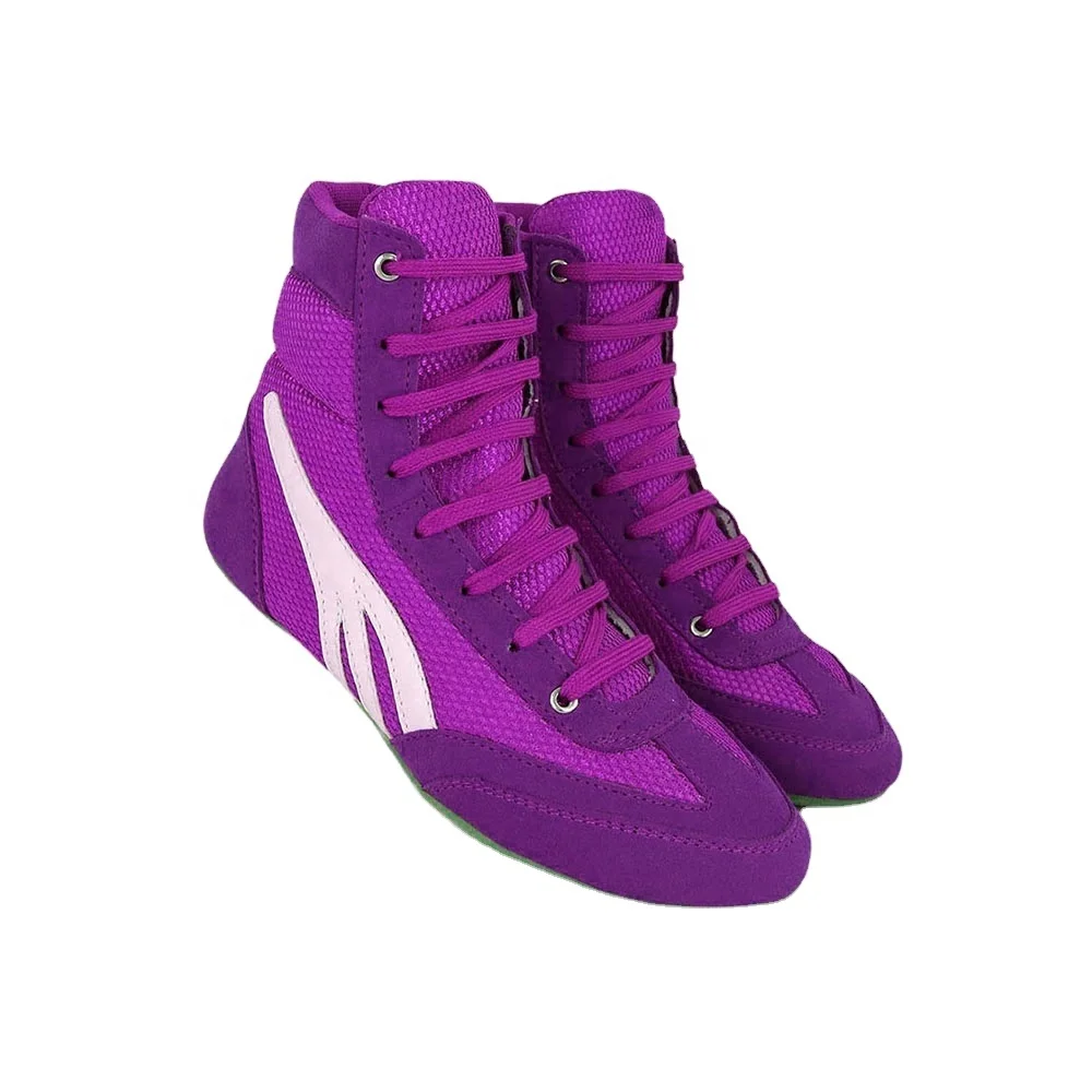 Wholesale Hot Sale Suede Leather Upper Rubber Soul Comfortable Long Heel Muay Thai Classic Professional Fighter Boxing Shoes