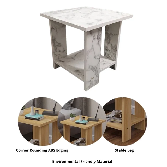 Популярный современный дизайн, простой многоцелевой боковой столик мраморного цвета для спальни, гостиной и семейного зала