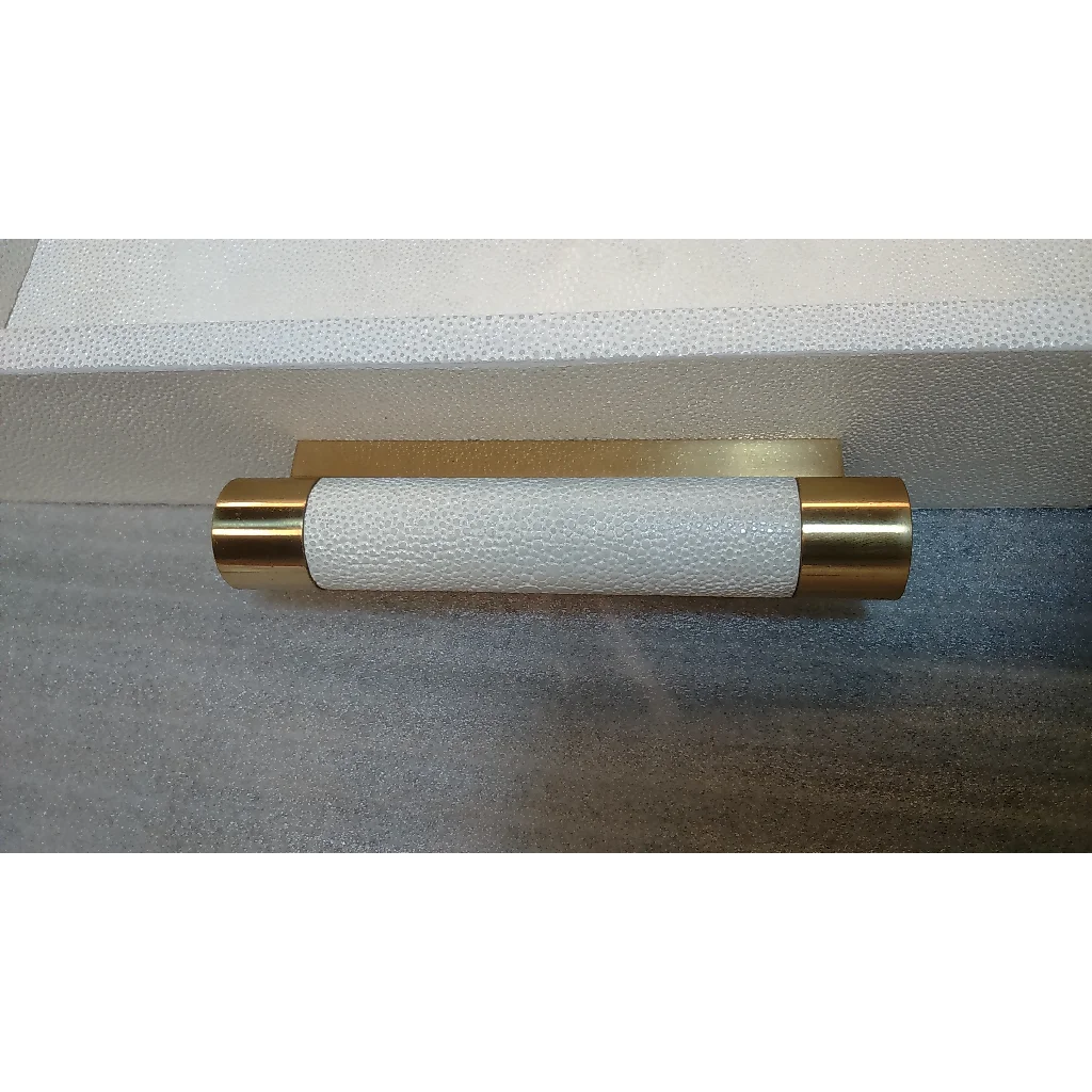 Белый роскошный кофейный сервиз 0 605x0 38x0 065 MDF шагрейский бархатный квадратный чайный поднос с латунной вставкой и ручкой