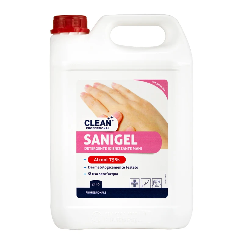 Top Quality Italian hand sanitizer alcool 75% SANIGEL 5 liters for export