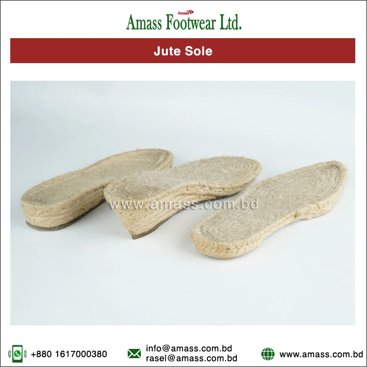 Top Listed Exporter of High Quality Handmade Jute Material Soles at Factory Price