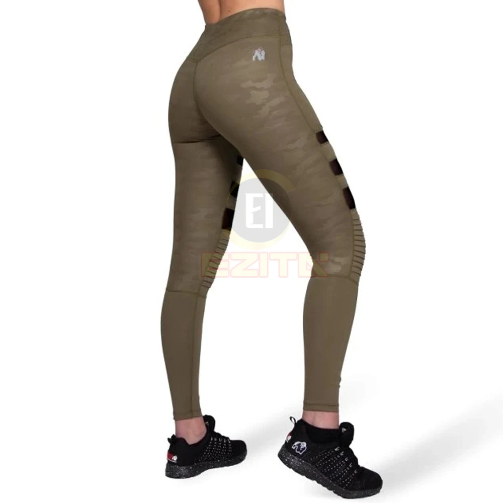 Велосипедные колготки Savanna черные/хаки камуфляжные леггинсы для девочек