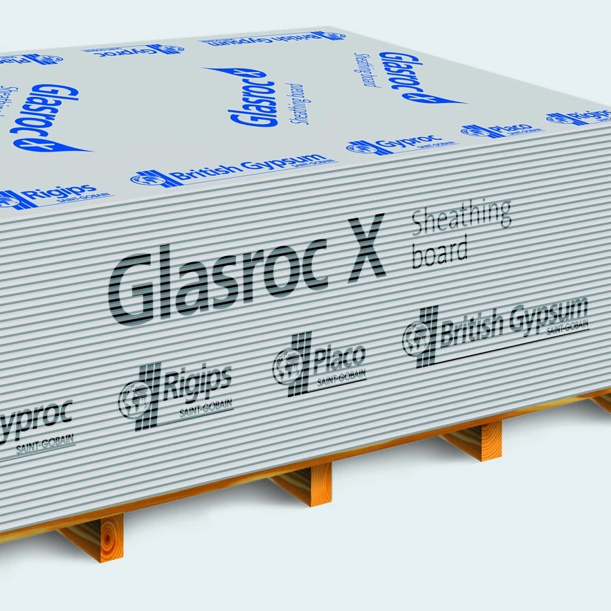 British Gypsum Glasroc X Sheathing Board 2400mmx1200mmx12.5mm External Sheathing Board Gyproc