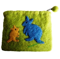 Handmade in Nepal Felt Purse/Cosmetic Purse/ATM/Credit Card Holder