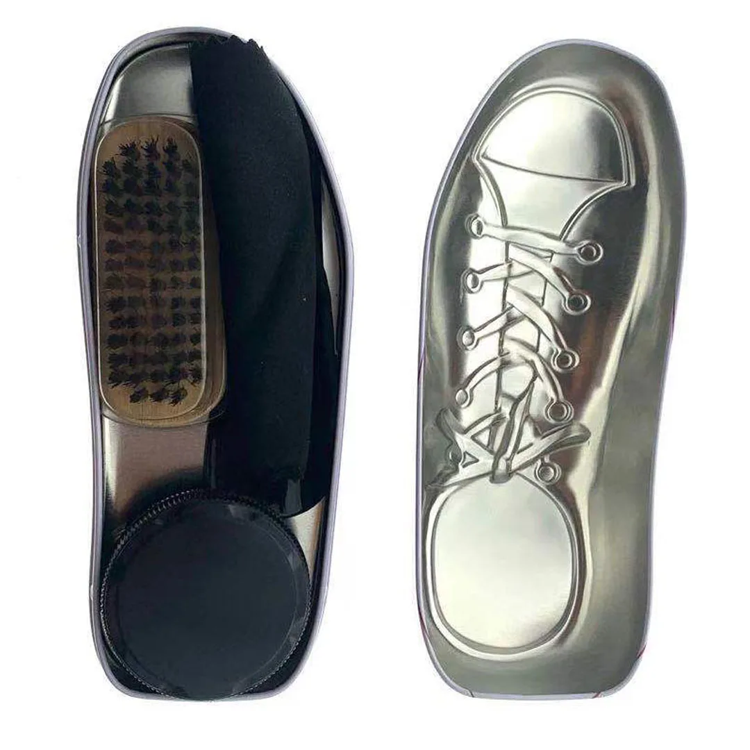 Cute Tin Box Shoe Shape Shoe Care Shine Kit Shoe Caring Set