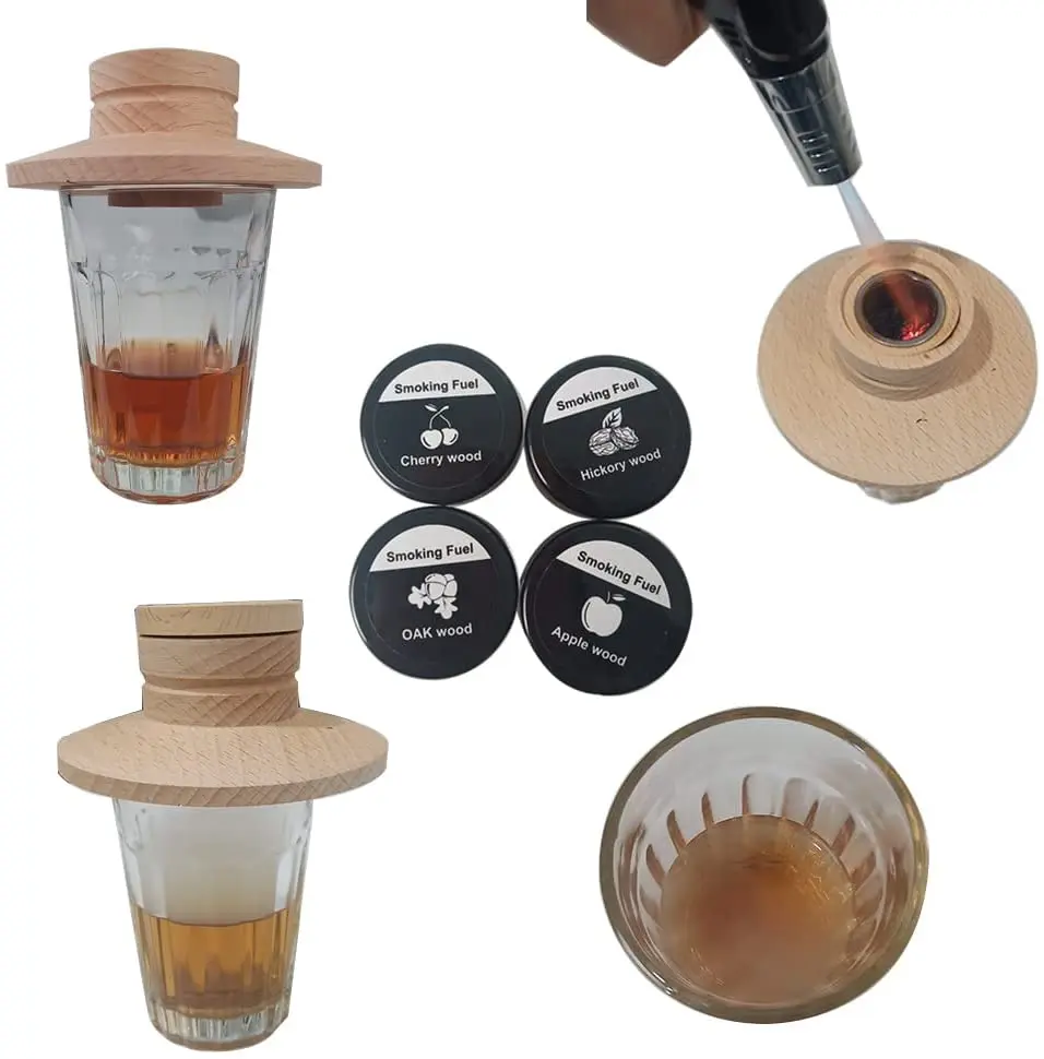 Cocktail Smoker top with Wood Chips Old Fashioned Cold Smoker for Cocktail, Whiskey, Wine, Bourbon , Cheese, Meat and More, Cock