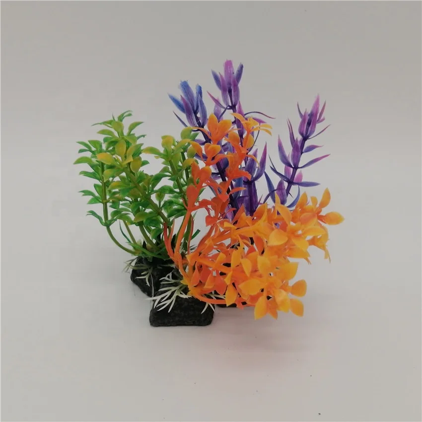Plastic PVC OEM aquarium Artificial aquatic water grass landscaping plants water weeds red tree