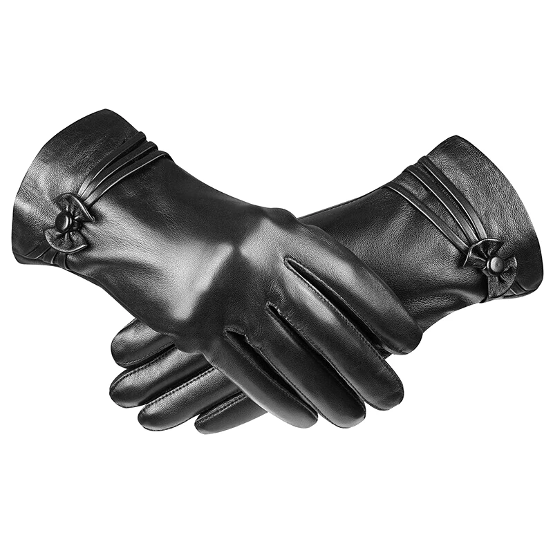 New Design Winter Fashion Dressing Touch Screen Genuine Leather Gloves From Pakistan Latest Customized Design
