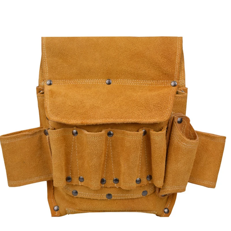 High Quality Leather Carpenter Tool Belt Bag Multi Tool Storing Pouch Professional Electrician Tool Bag