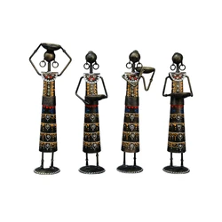 lady farmer multicolour 4 doll Set Newest Amazon Hot Selling Custom  Decorative Metal Luxury Party Office Home Table decoration