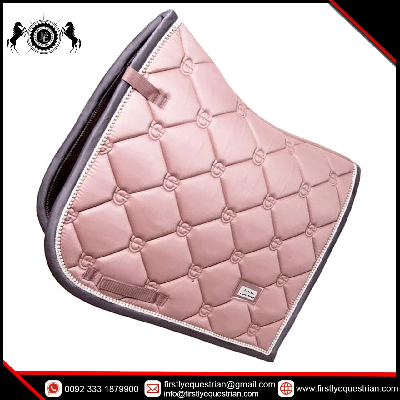DRESSAGE SADDLE PAD WITH PINK PEARL