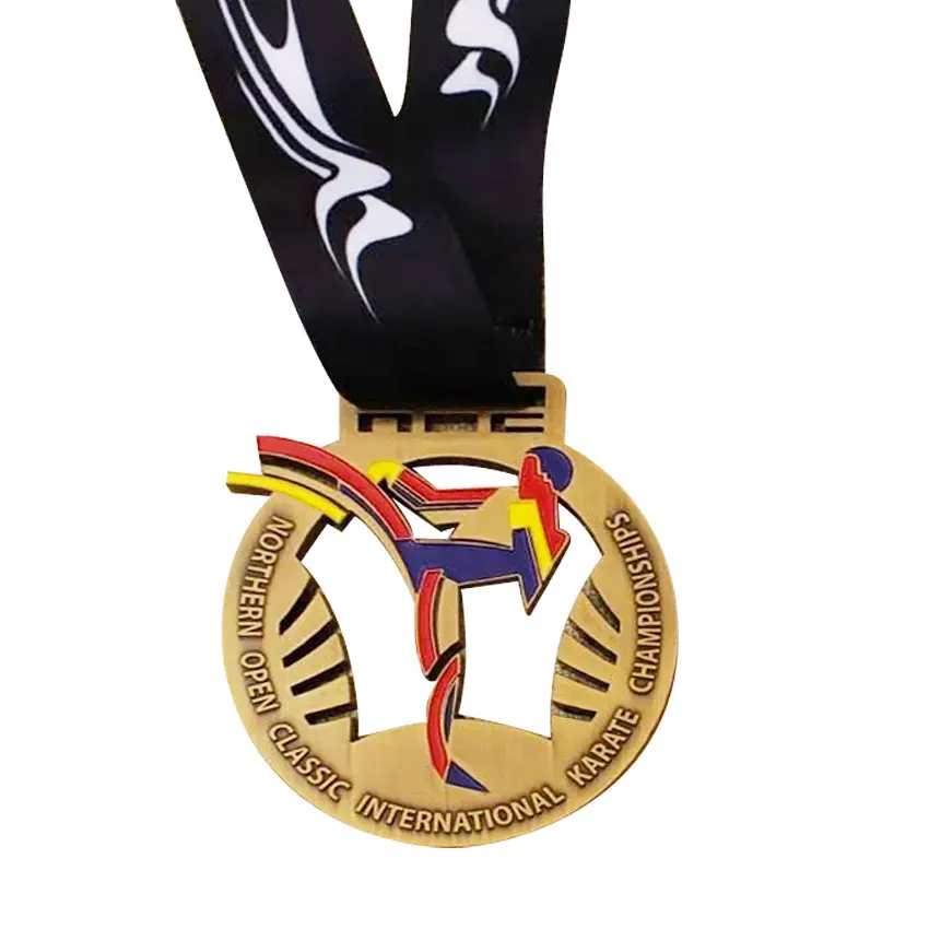 Индивидуальная рекламная литейная спортивная медаль jiu-jзуд карате из цинкового
