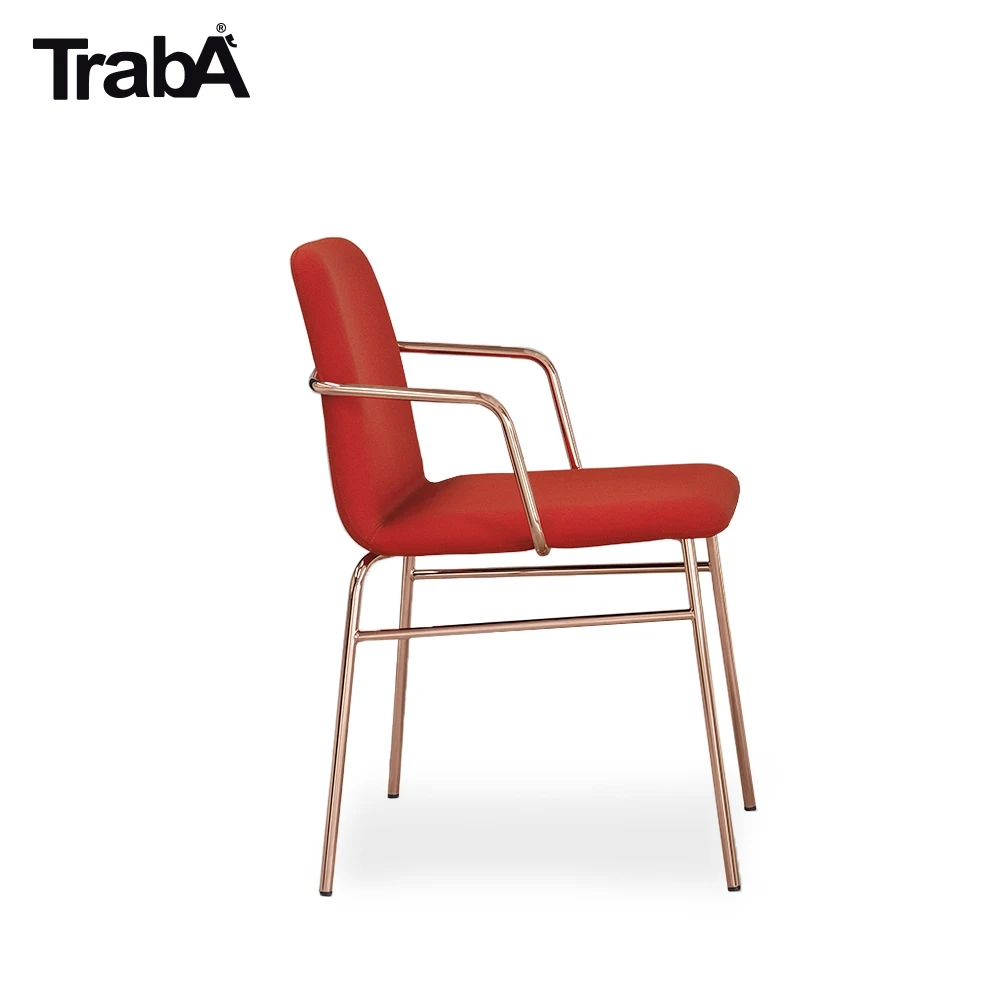 High Quality Armchair metal tube frame shell in fabric leather eco