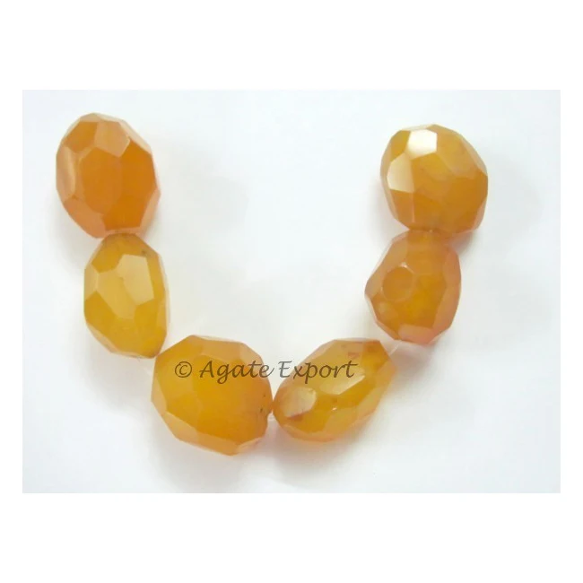 Граненые бусины янтарного желтого оникса