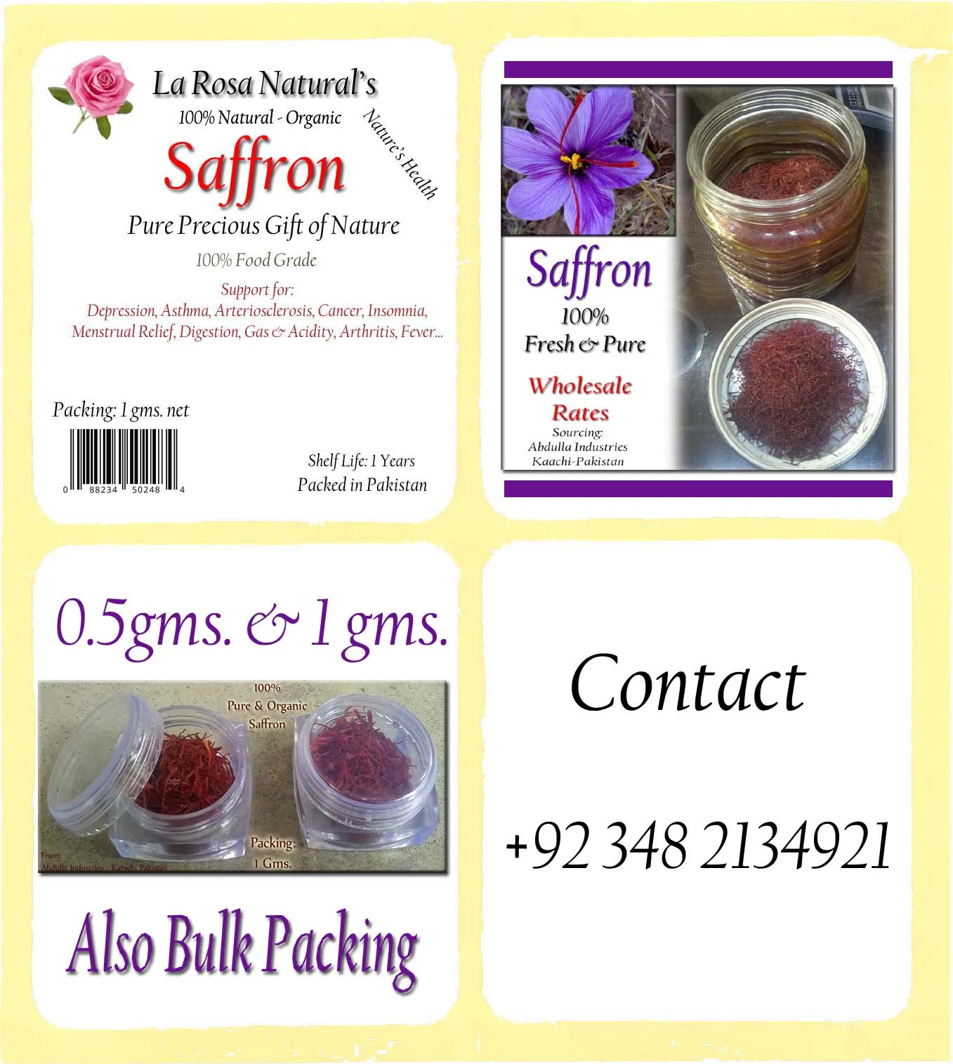 Saffron 100% Pure Fresh Saffron Wholesale rate  Economical  Zafran  Best Zaffran  any type of small packing is available