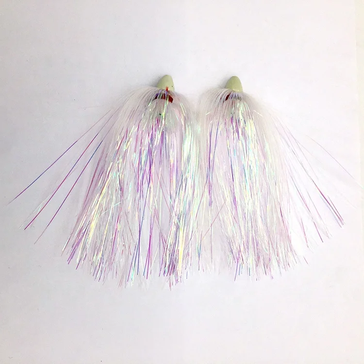 Rainbow flash mylar ballyhoo duster glow lead jig Fishing Lures wholesale fishing tackle Weiyu fishing swim baits