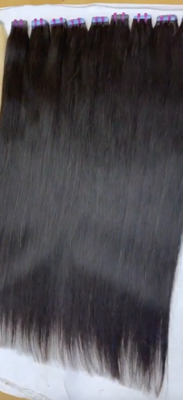 Wholesale Invisible Double Drawn Remy Tape In Human European Hair Extension genius weft Available at Affordable Price