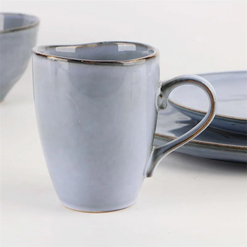 Уникальные светло-серые керамические тарелки, посуда в западном стиле, керамические тарелки