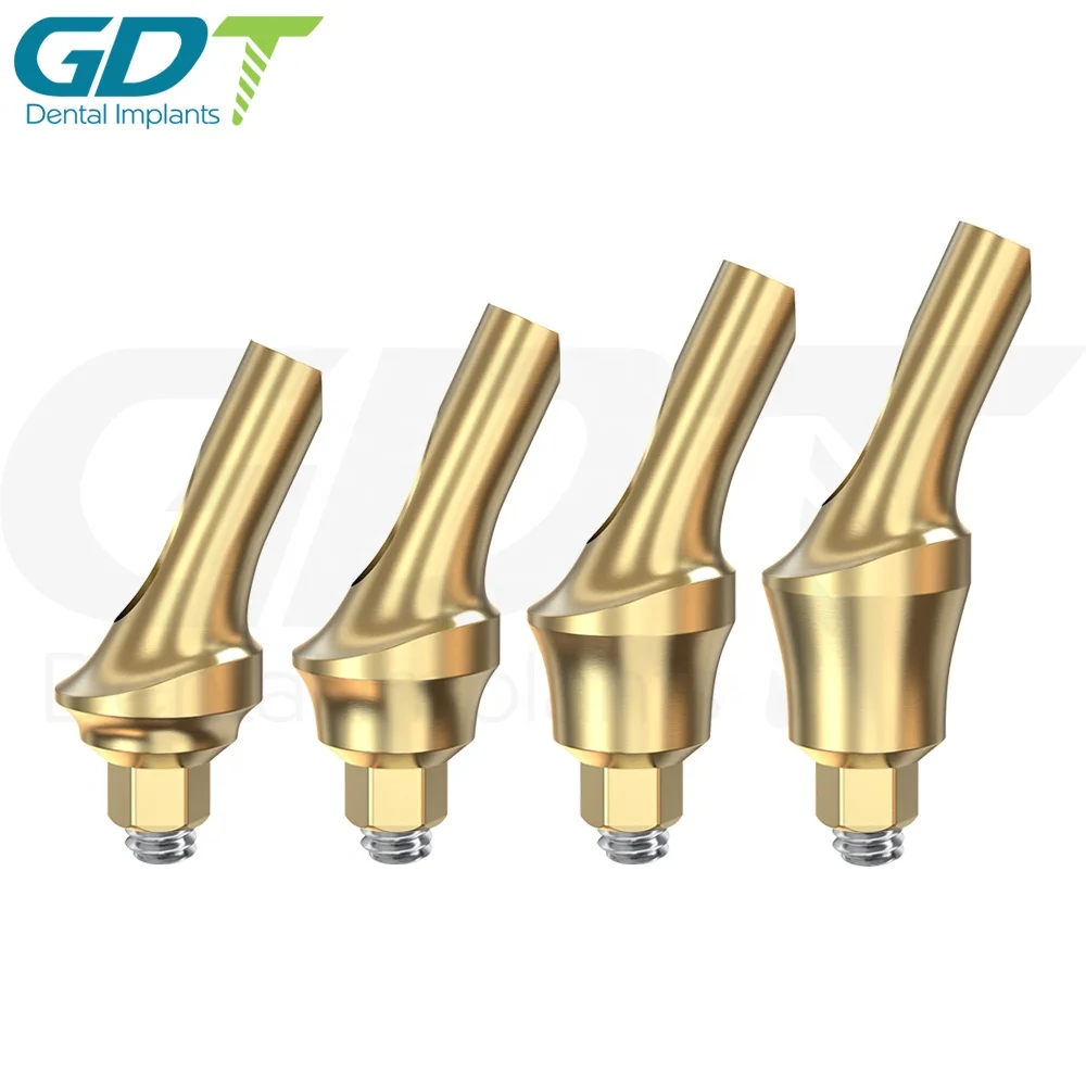 Concave Anatomic Angulated Titanium Abutment 25 Degree, Dental Implant Internal Hex 2.42mm Connection