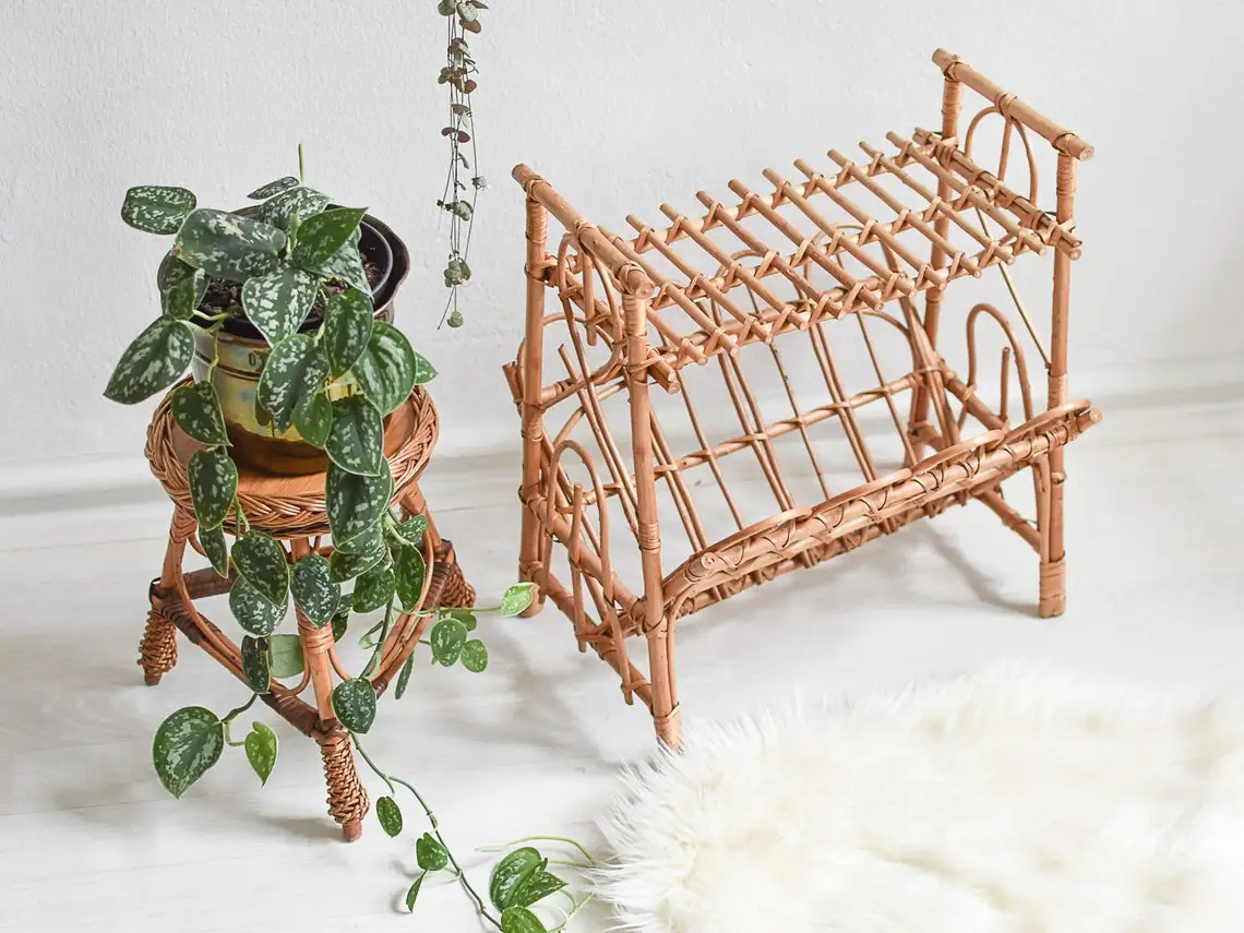 Деревенский дом декор из ротанга журнальной стойкой-Газета Держатель-SISU бренд RFS-064