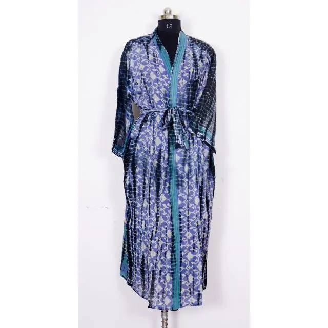 Women Dressing Gown Hand Tie Dye Kimono Robe Simple Robe Beach Cover Up Party Kimono Night Wear Dress Woman Kimono Robe