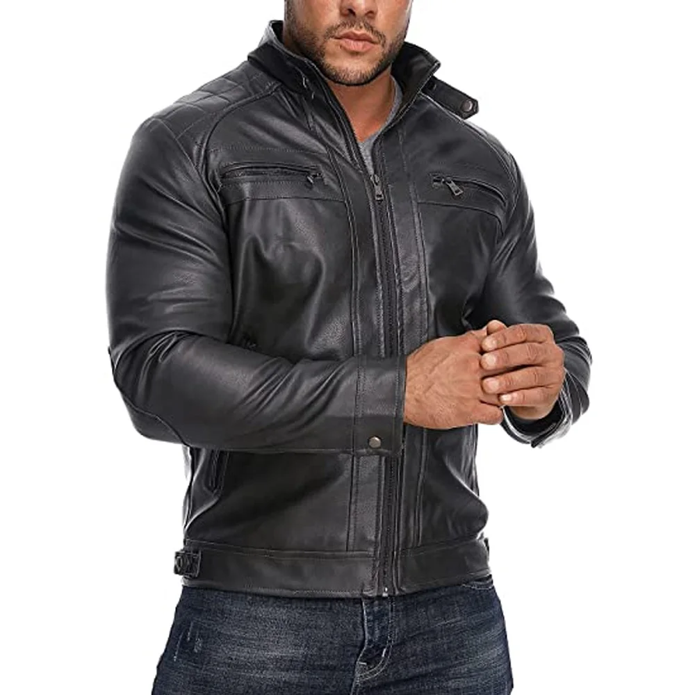 Fashion Men black Leather Jacket/men leather jackets/Pakistan leather jackets