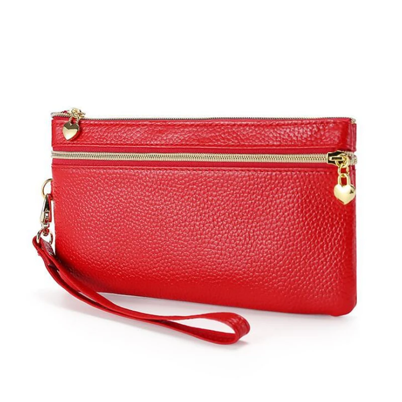 Dreamtop DTE560 большой размер застежка-молния леди чехол-портмоне с отделением для карт из натуральной кожи элегантность Длинный кошелек женщин