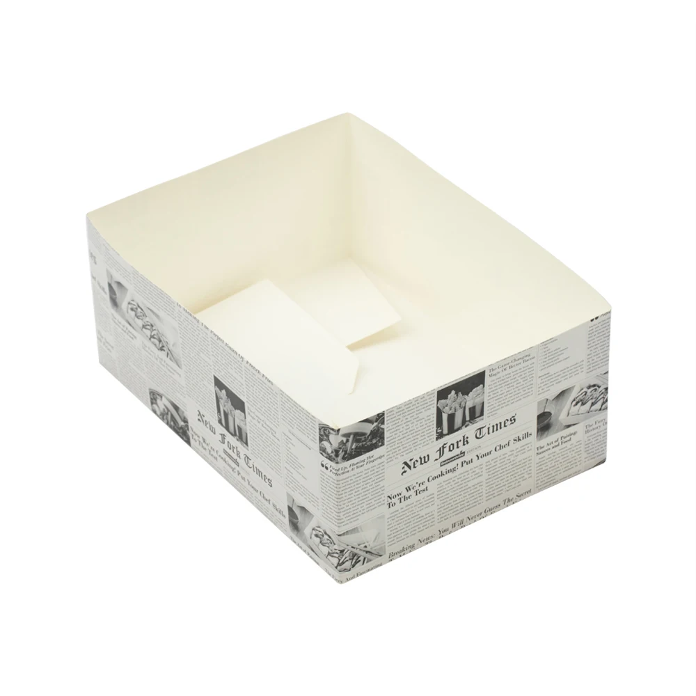 Прямоугольный бумажный сэндвич Bio Tek для газетной печати/открытый поднос бургеров-8 дюймов 1/2x6 x 3 1/2 дюйма-коробка 100 штук