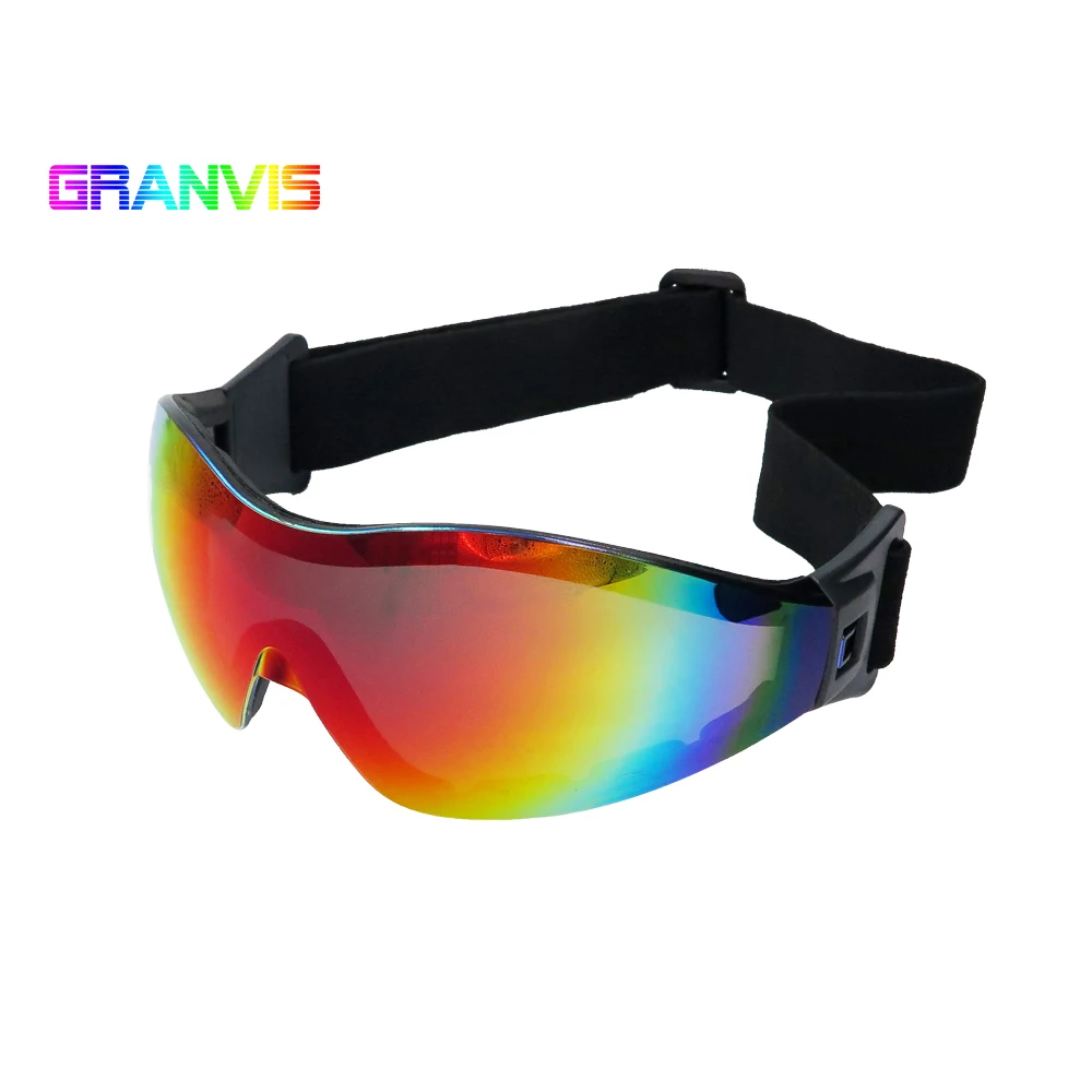 Customized Logo printed sport goggles anti-fog PC lens with mirror coating unisex sunglasses