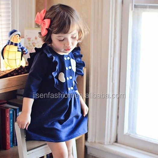 Latest fashion spring autumn children boutique korea dress kids cute clothes