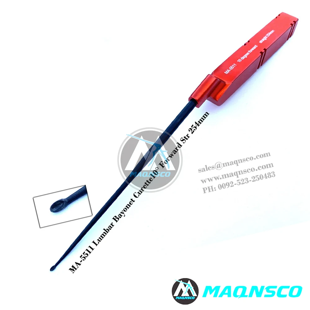 Lumbar bayonet Curette 10 Degree Forward Straight