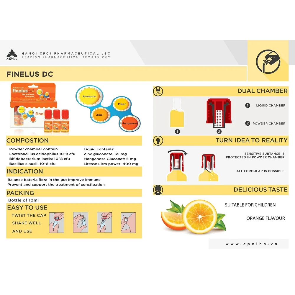 
Oral liquid for diarrhea constipation supplement beneficial bacteria Bacilus clausii Lactobacillus Bifidobacterium probiotic 