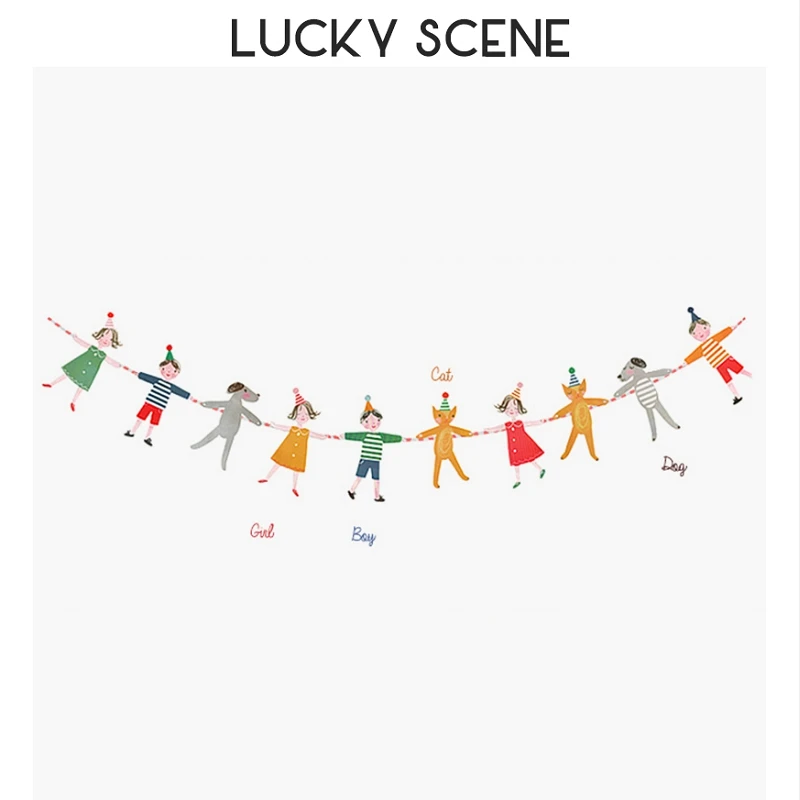 Забавные детские баннеры с мультяшными животными для празднования дня рождения украшения S00028