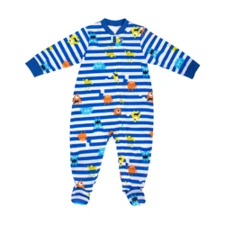 blue boy stripe baby romper custom OEM unisex jumpsuit onesie custom clothes polyester kids pajamas one piece spring fall summer