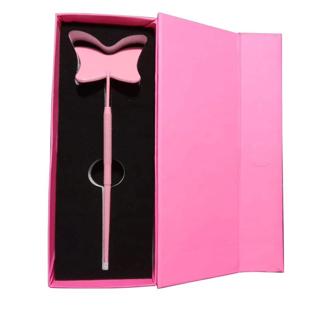 Butterfly Lash Extension Mirror Card Box Accessories Makeup Tool Eyelash with Black Stainless Steel White Matt Finishing