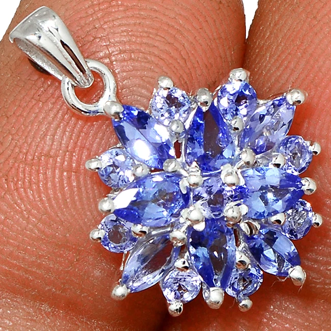 Подвески из натурального танзанита, серебро 925 пробы, металлическая подвеска ручной работы, ювелирные изделия Джайпур