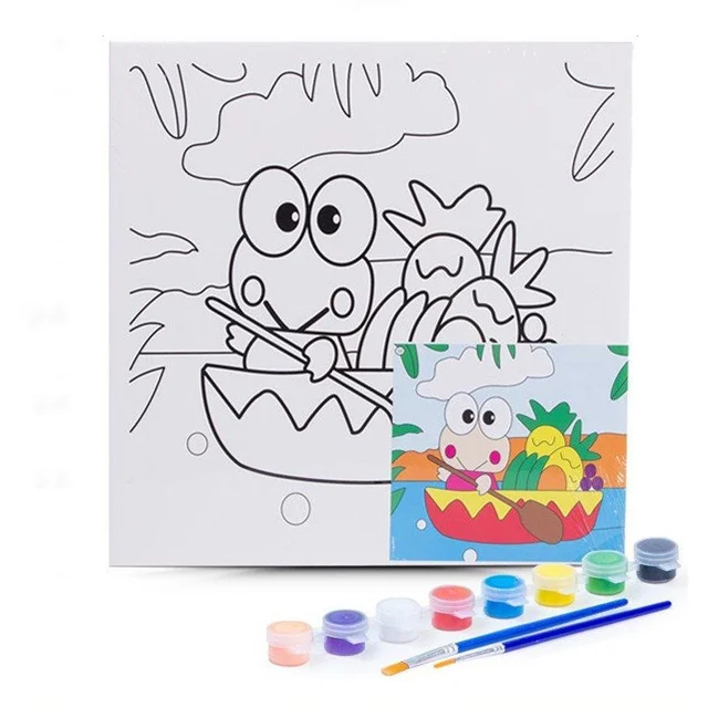 Diy canvas wooden frame paint by numbers